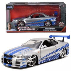 Automašīna Ātrs un bez žēlastības Briano Nissan Skyline GTR 1:24 цена и информация | Игрушки для мальчиков | 220.lv