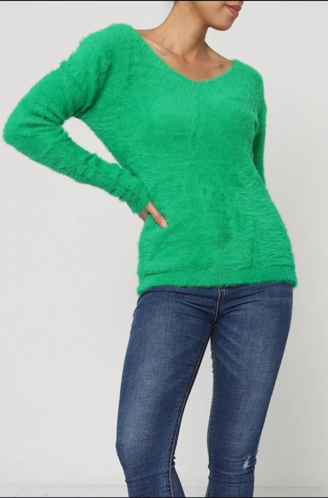 Sieviešu džemperis ar vilna, zaļa cena un informācija | Sieviešu džemperi | 220.lv