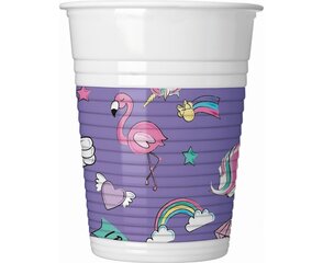 Одноразовые пластиковые стаканчики "Minnie Unicorn", 200 мл, 8 шт 90329 цена и информация | Праздничная одноразовая посуда | 220.lv