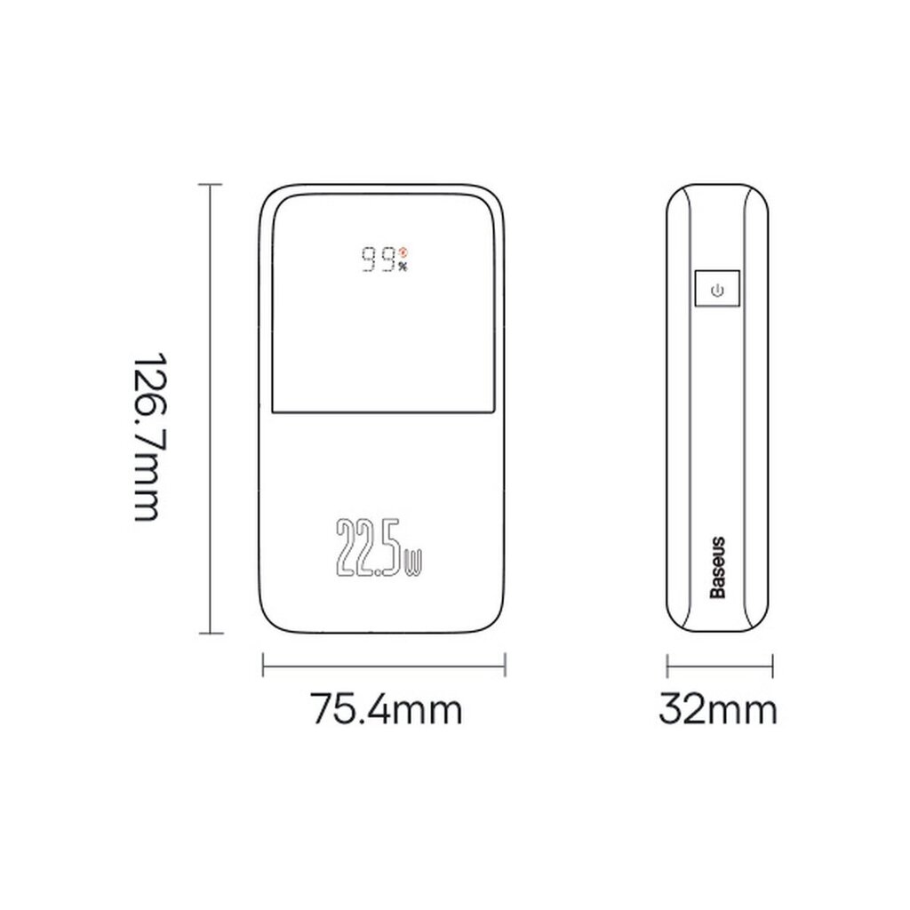 Baseus Pro 20000 mAh 22.5W USB Type A - USB Type C 3A 0.3m (PPBD040301) cena un informācija | Lādētāji-akumulatori (Power bank) | 220.lv