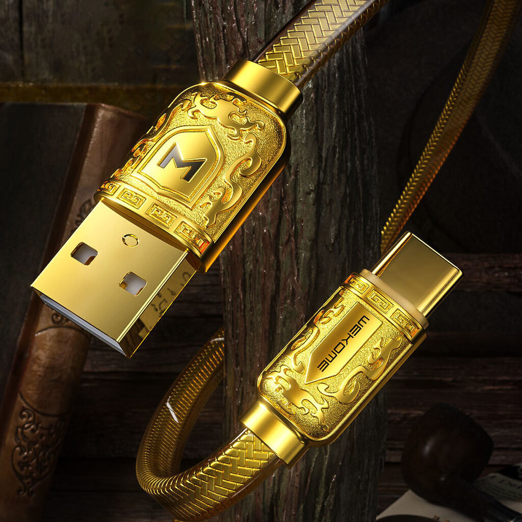 WK Design Sakin Series, USB - USB Type C 6A 1m gold (WDC-161) cena un informācija | Savienotājkabeļi | 220.lv