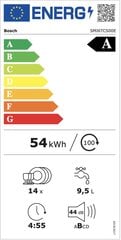 Посудомоечная машина Bosch SMI6TCS00E Полувстраиваемая на 14 комплектов посуды A цена и информация | Посудомоечные машины | 220.lv