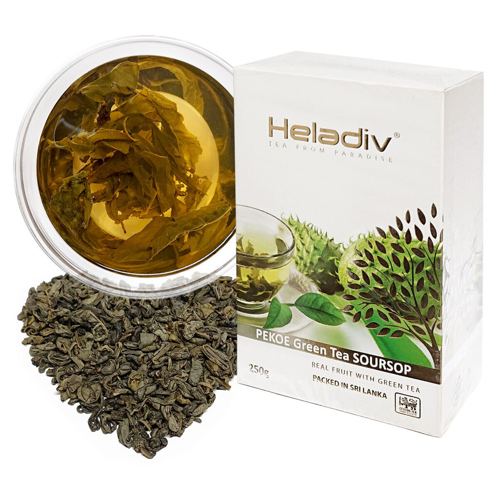 Soursop Green tea, Soursopa Ceilonas Zaļā beramā lapu tēja, HELADIV, 250 g cena un informācija | Tēja | 220.lv