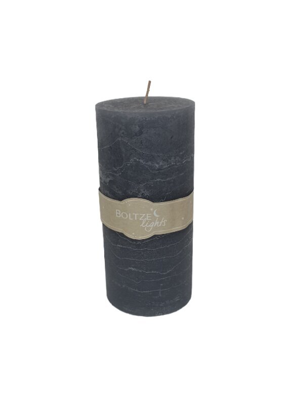 Boltze lights cilindriska svece, tumši pelēka, 20 x 9 cm cena un informācija | Sveces un svečturi | 220.lv