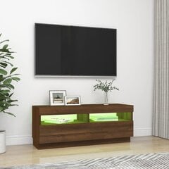 TV skapis ar LED, brūns ozols, 100x35x40cm cena un informācija | TV galdiņi | 220.lv