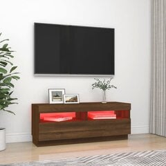 TV skapis ar LED, brūns ozols, 100x35x40cm цена и информация | Тумбы под телевизор | 220.lv