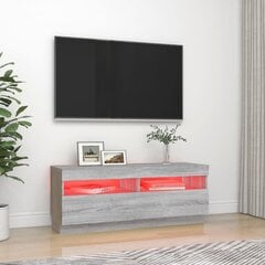 TV skapis ar LED, pelēks ozols, 100x35x40cm cena un informācija | TV galdiņi | 220.lv
