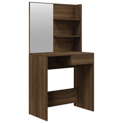 Tualetes galdiņš ar spoguli, brūns, 74,5x40x141cm cena un informācija | Kosmētikas galdiņi | 220.lv