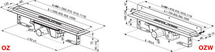 Желоб для душа Ravak 750,X01626 цена и информация | Трапы для душа | 220.lv