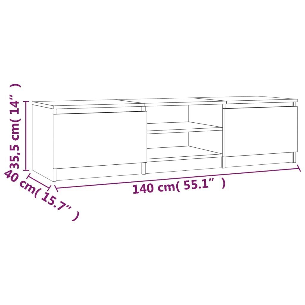 TV skapis, brūns ozols, 140x40x35,5cm, koks cena un informācija | TV galdiņi | 220.lv