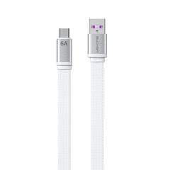 WK Design King Kong 2nd Gen, кабель USB - USB Type C для быстрой зарядки/передачи данных 6А 1.3м белый (WDC-156) цена и информация | Кабели для телефонов | 220.lv