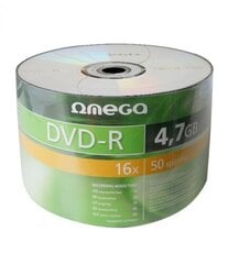 Стопка DVD CD Omega DVD-R 4,7GB, 16x, 50 шт. цена и информация | Виниловые пластинки, CD, DVD | 220.lv