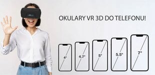 MIRU 3D VR brilles telefonam + Austiņas цена и информация | Очки виртуальной реальности | 220.lv