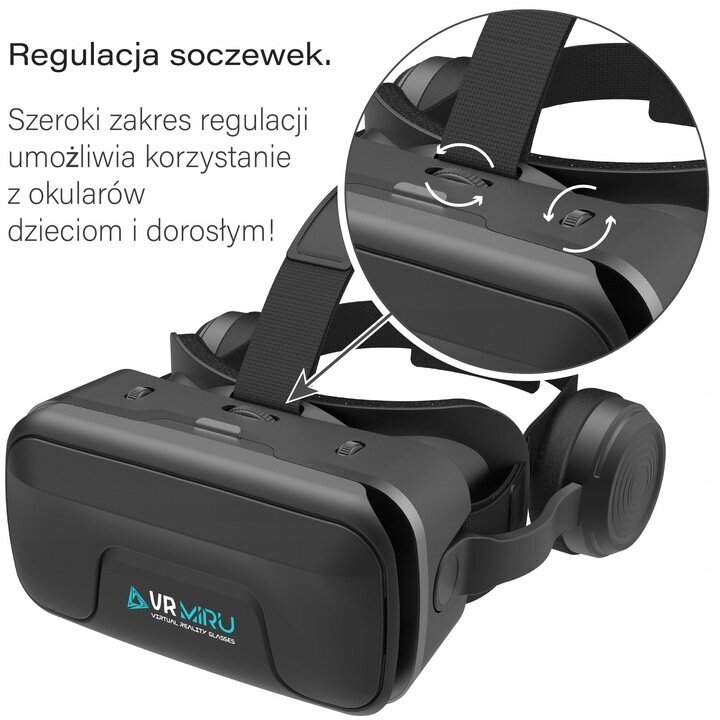 MIRU 3D VR brilles telefonam + Austiņas цена и информация | VR brilles | 220.lv