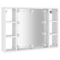 Spoguļskapis ar LED apgaismojumu, balts, 76x15x55cm cena un informācija | Vannas istabas skapīši | 220.lv