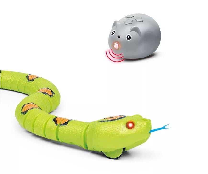 Interaktīva čūska ar tālvadības pulti, uzlādējama, piemērota rotaļlieta mājdzīvniekiem cena un informācija | Rotaļlietas zēniem | 220.lv