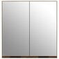 Spoguļa vannas istabas skapis, brūnā ozola krāsā, 64x20x67cm cena un informācija | Vannas istabas skapīši | 220.lv