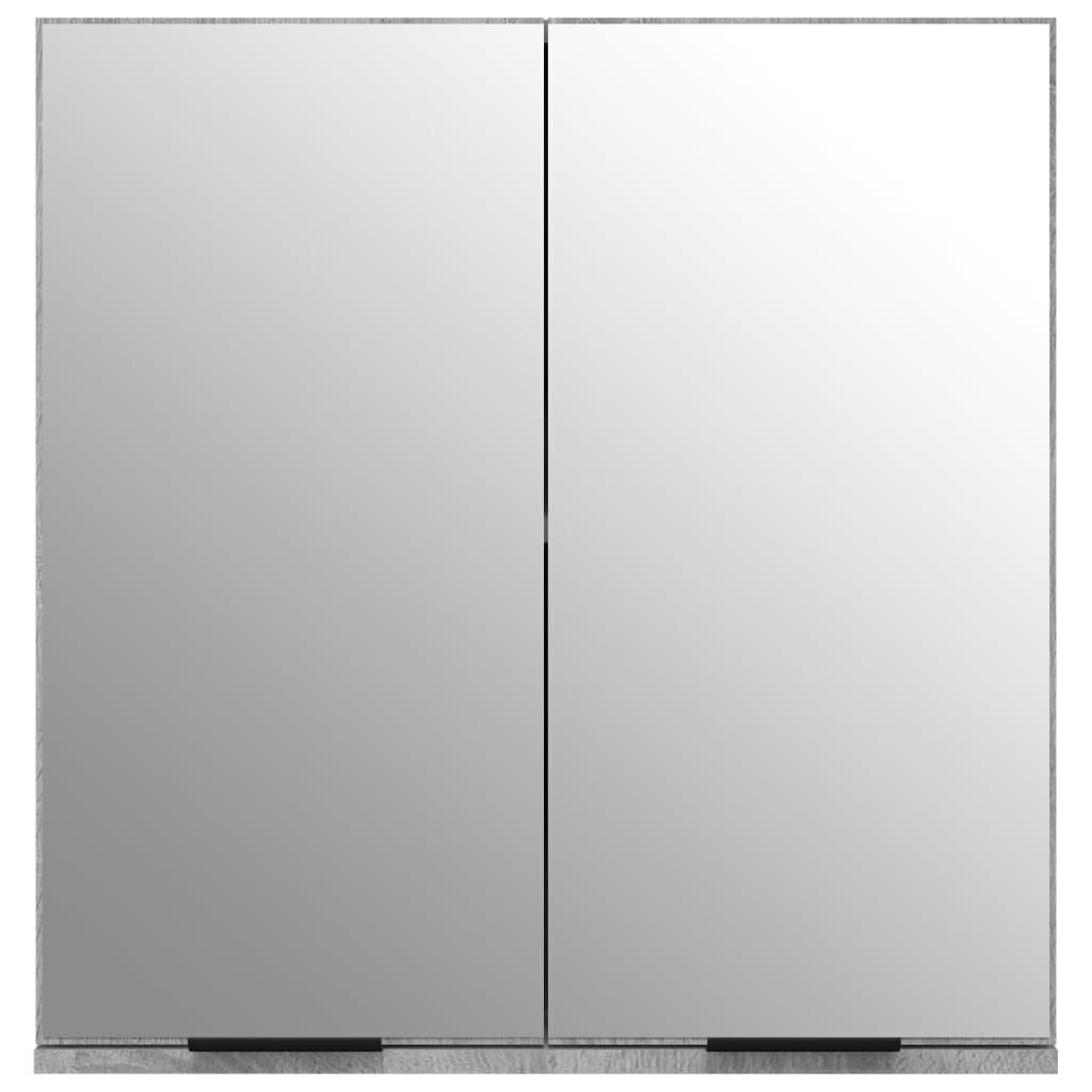 Spoguļa vannas istabas skapis, pelēkā ozola krāsā, 64x20x67cm cena un informācija | Vannas istabas skapīši | 220.lv