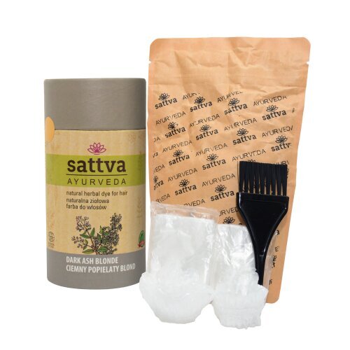 Augu tumši blonda pelnu matu krāsa Dark Ash Blond Sattva Ayurveda, 150 g cena un informācija | Matu krāsas | 220.lv