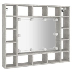 Spoguļskapis ar led, betona pelēks, 91x15x76,5cm цена и информация | Шкафчики для ванной | 220.lv