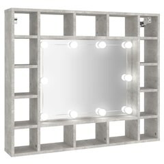 Spoguļskapis ar led, betona pelēks, 91x15x76,5cm cena un informācija | Vannas istabas skapīši | 220.lv