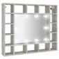 Spoguļskapis ar led, betona pelēks, 91x15x76,5cm цена и информация | Vannas istabas skapīši | 220.lv