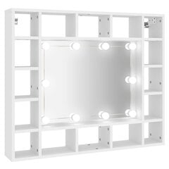 Spoguļskapis ar LED apgaismojumu, balts, 91x15x76,5cm cena un informācija | Vannas istabas skapīši | 220.lv