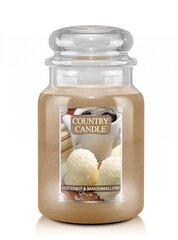 Liela svece ar divām daktīm Country candle Coconut Marshmallow, 680 g cena un informācija | Sveces un svečturi | 220.lv