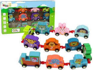Поезд животных для детей Lean Toys, деревянный цена и информация | Игрушки для девочек | 220.lv