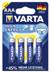 Baterijas VARTA Longlife Power, AAA (LR03), 4 gab. cena un informācija | Baterijas | 220.lv