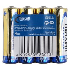 Baterijas Maxell Alkaline, AA (LR6), 4 gab. цена и информация | Батарейки | 220.lv