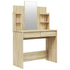 Tualetes galdiņš ar spoguli, ozols, 96x40x142cm cena un informācija | Kosmētikas galdiņi | 220.lv