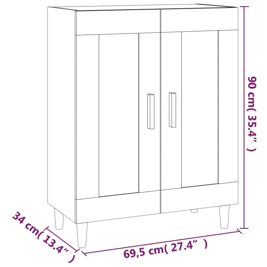 Sānu skapis, ozola krāsa, 69,5x34x90cm, apstrādāts koks cena un informācija | Skapīši viesistabai | 220.lv