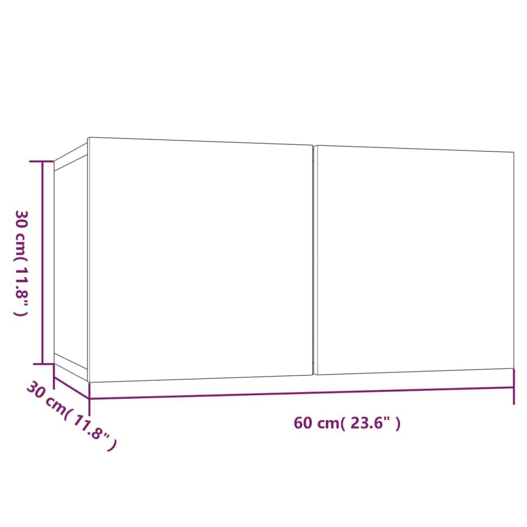 Piekarināms TV skapis, dūmozols, 60x30x30cm, koks cena un informācija | Skapīši viesistabai | 220.lv