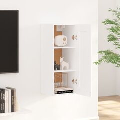 vidaXL sienas skapītis, balts, 35x34x90 cm, inženierijas koks cena un informācija | Skapīši viesistabai | 220.lv