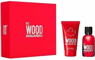 Komplekts sievietēm: Dsquared2 Red Wood EDT 100 ml + ķermeņa losjons 150 ml cena un informācija | Sieviešu smaržas | 220.lv