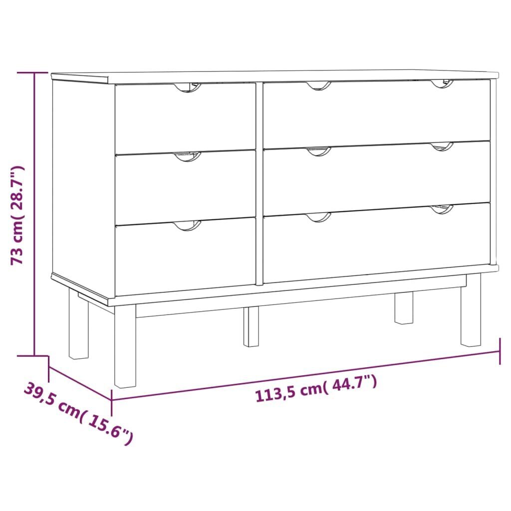 Skapis ar atvilktnēm (113,5x39,5x73cm), brūns cena un informācija | Skapīši viesistabai | 220.lv