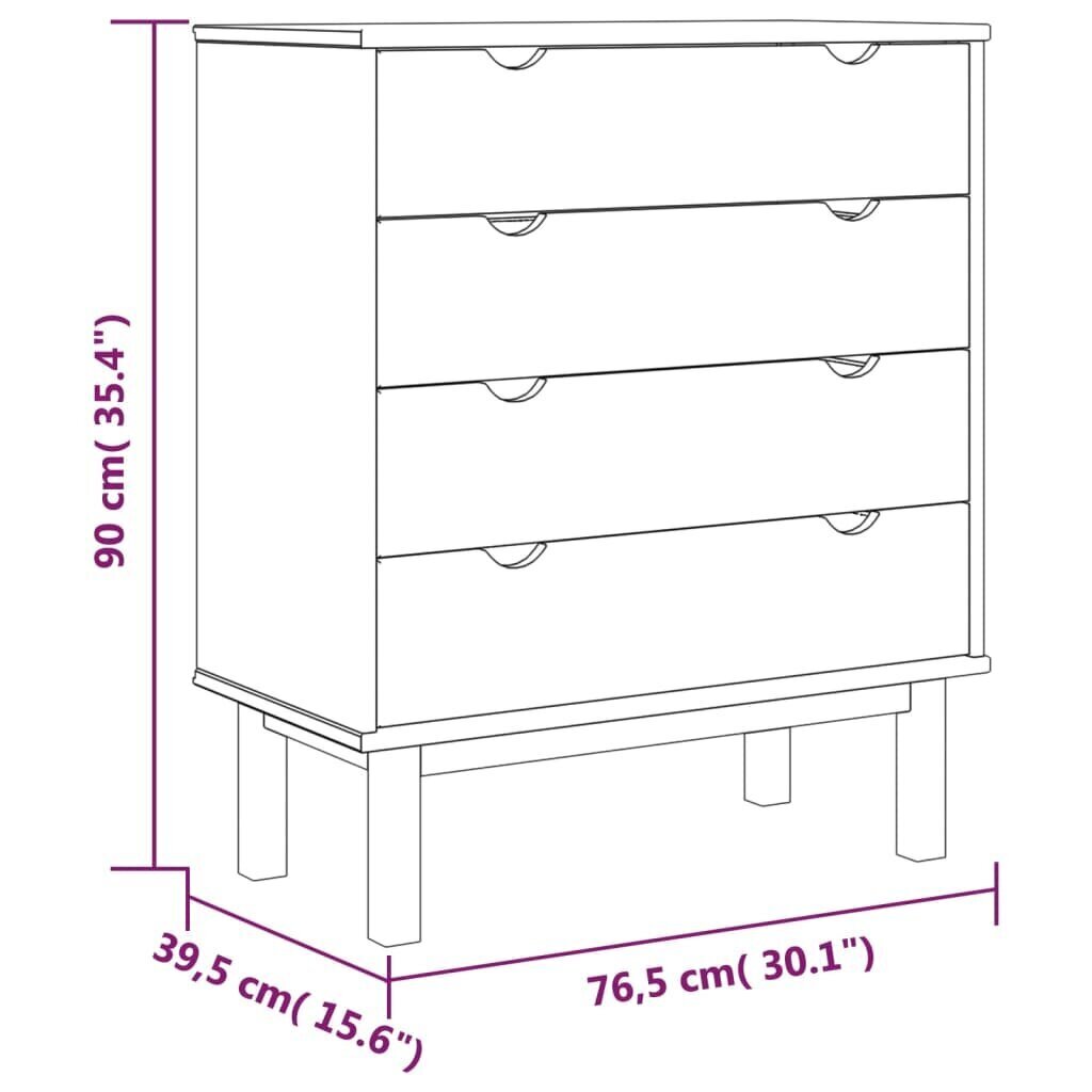 Skapis ar atvilktnēm (76,5x39,5x90cm), brūns cena un informācija | Skapīši viesistabai | 220.lv