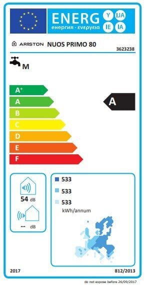 Ūdens sildītājs ar siltumsūkni Ariston Nuos Primo80, 80L, 3623238 cena un informācija | Ūdens sildītāji | 220.lv