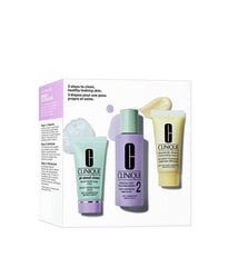 Подарочный набор косметики по уходу за лицом Clinique "3 Steps to Clean" для комбинированной и сухой кожи цена и информация | Средства для очищения лица | 220.lv