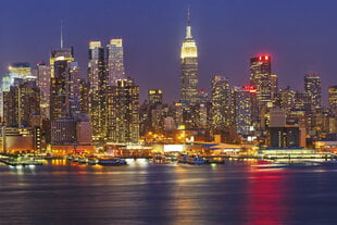 Фотообои - Манхэттен ночью 375x250 см цена и информация | Фотообои | 220.lv