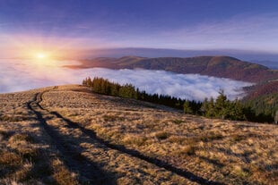 Фотообои - Восход солнца в горах  375x250 см цена и информация | Фотообои | 220.lv