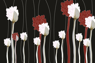 Fototapetes - Stilizēti ziedi 375x250 cm cena un informācija | Fototapetes | 220.lv