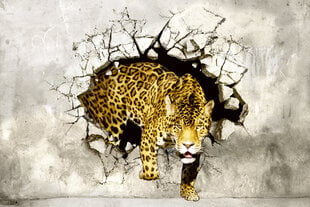 Fototapetes - Leopards medībās 375x250 cm cena un informācija | Fototapetes | 220.lv