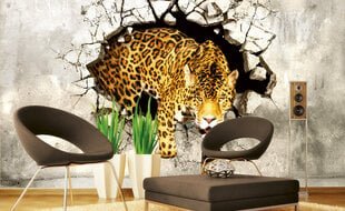 Fototapetes - Leopards medībās 375x250 cm cena un informācija | Fototapetes | 220.lv