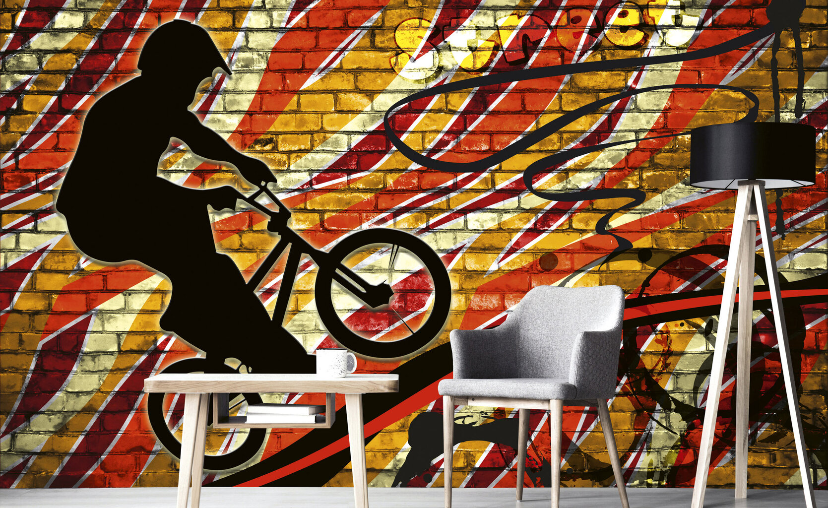 Fototapetes - BMX velosipēds zaļā krāsā 375x250 cm cena un informācija | Fototapetes | 220.lv