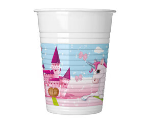 Vienreizējās plastmasas krūzes "Unicorn", 200 ml, 8 gab 93549 цена и информация | Праздничная одноразовая посуда | 220.lv