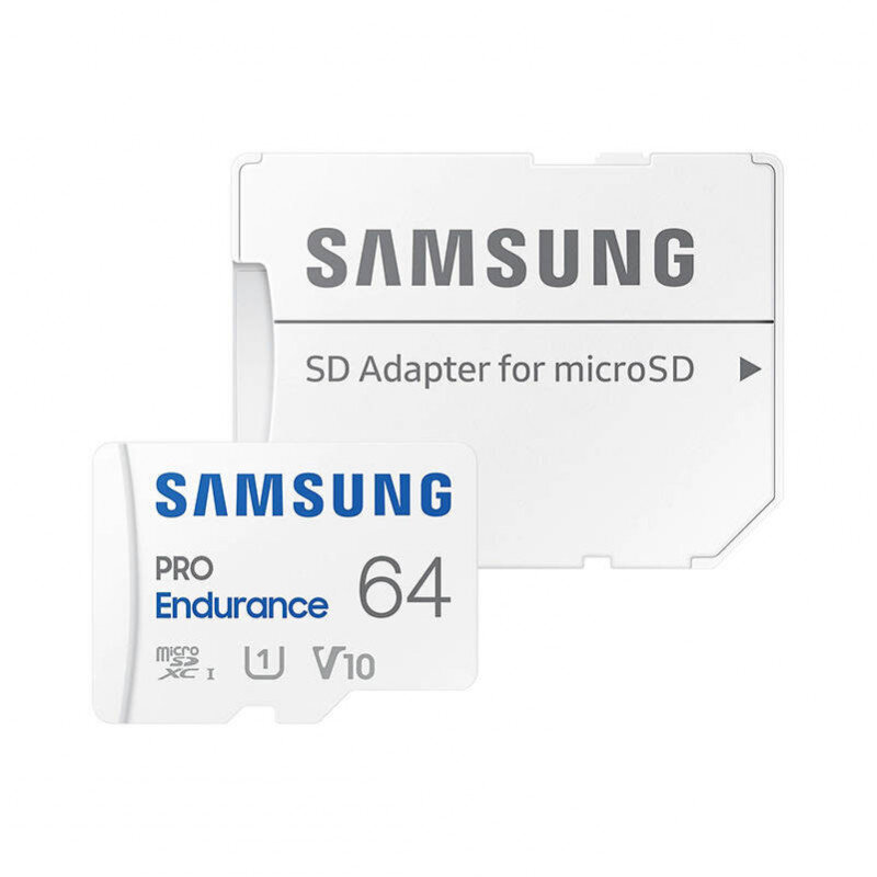 Samsung Pro Endurance 64GB atmiņas karte + adapteris цена и информация | Atmiņas kartes fotokamerām | 220.lv