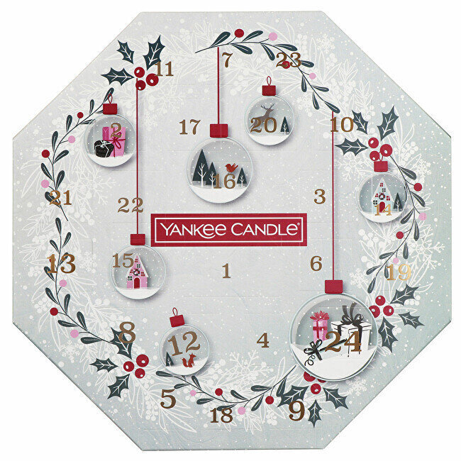Yankee Candle Snow Globe Adventes kalendārs ar svečturi cena un informācija | Sveces un svečturi | 220.lv