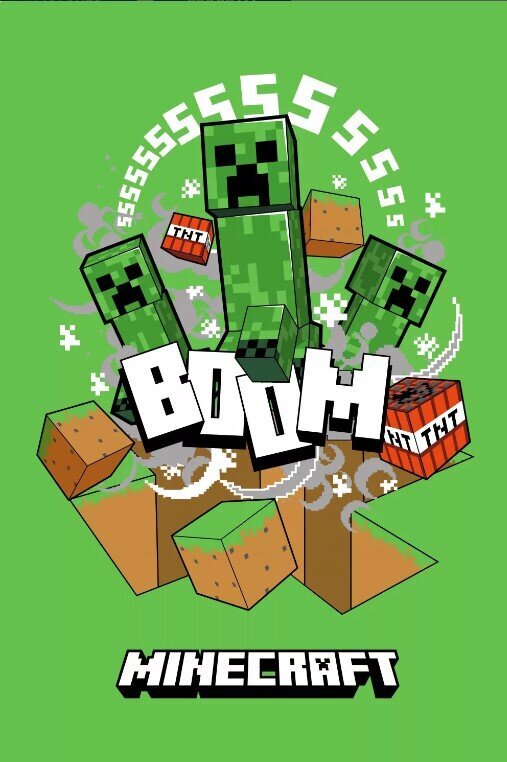 Bērnu pleds Minecraft, 100x150cm cena un informācija | Gultas pārklāji, pledi | 220.lv